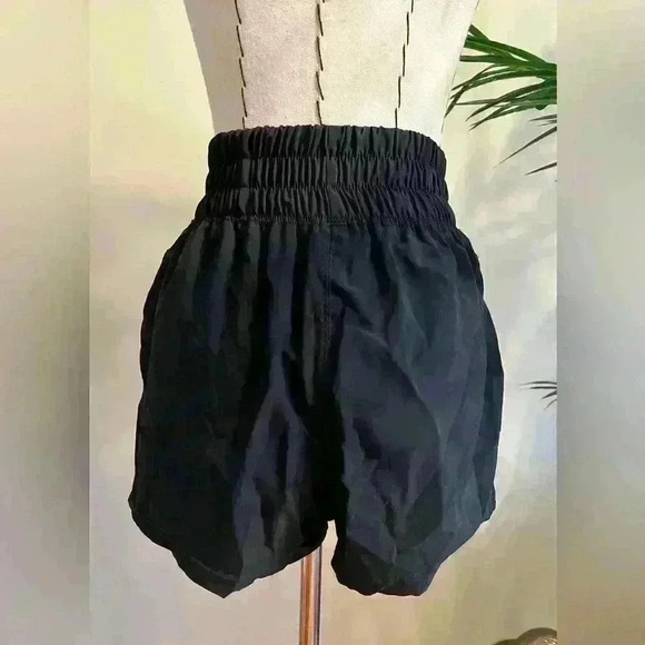 FP Movement High Rise Boxer Inspired Active Shorts | S | Black | Triangle Logo - Picture 3 of 12